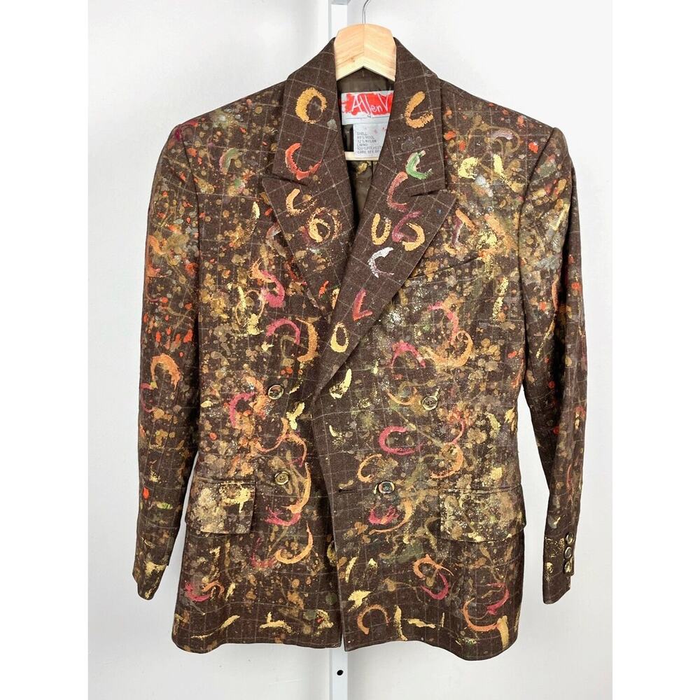 ALLEN VANDEVER Womens 4 Chicago Hand Painted Jacket Blazer Art to Wear